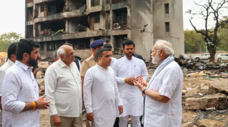 PM Modi after visiting plane crash site