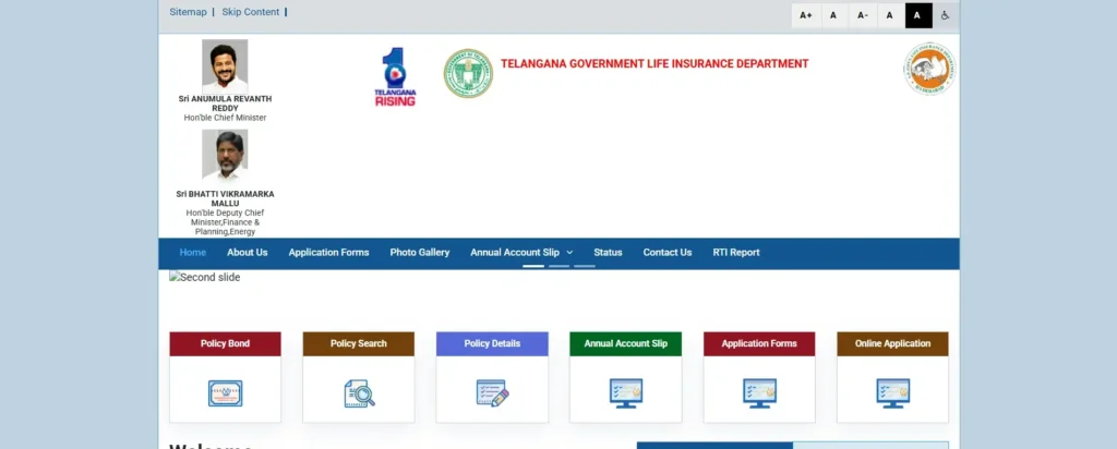 TSGLI Official government Site home screenshot